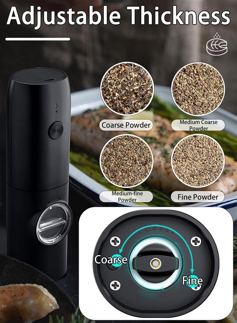 Rechargeable Automatic Electric Salt and Pepper Grinder Set Black - Image 4
